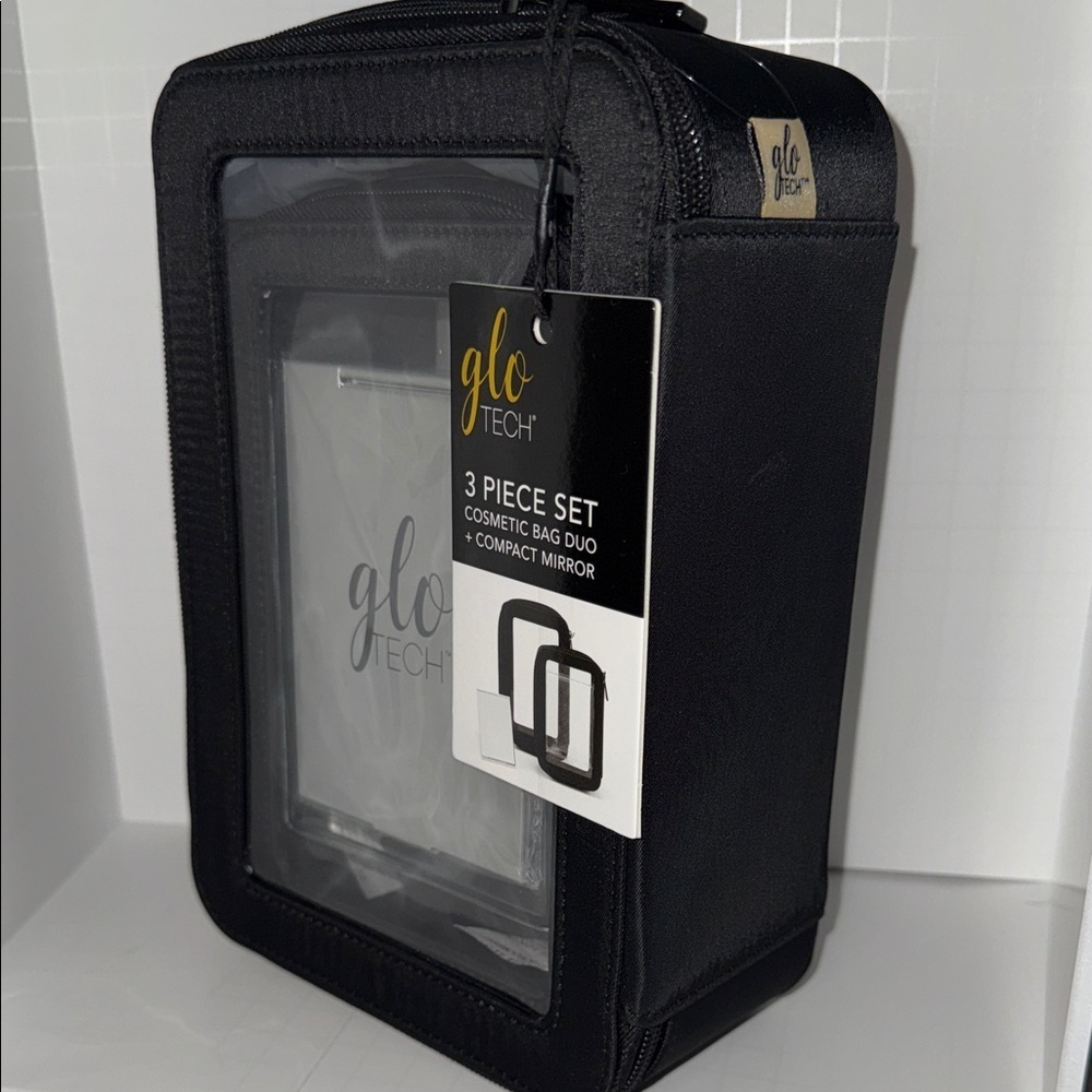 GLO Tech Black Cosmetic Bag Set with Mirror - Picture 6 of 6